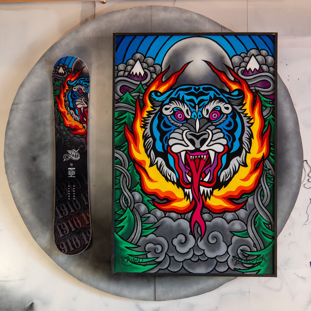 Hellraiser Original Painting 1 of 1 w/ LTD Edition Jamie Lynn Snowboard